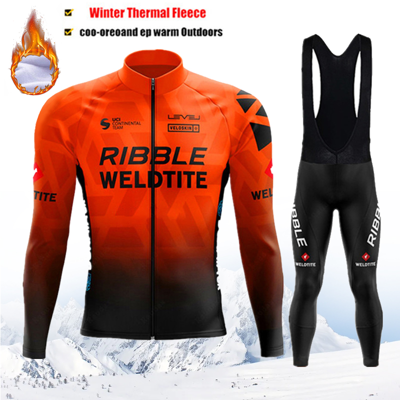 Mountain Biking Trousers - RIBBLE Winter Cycling Jersey Set Men