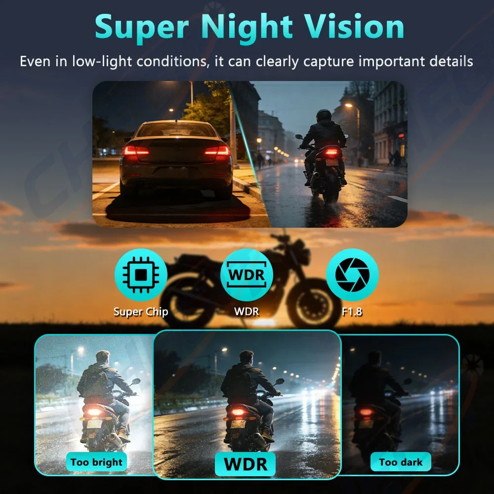 Motorcycle DVR 2K HD WiFi With - Mountain Biking Videos recension och pris