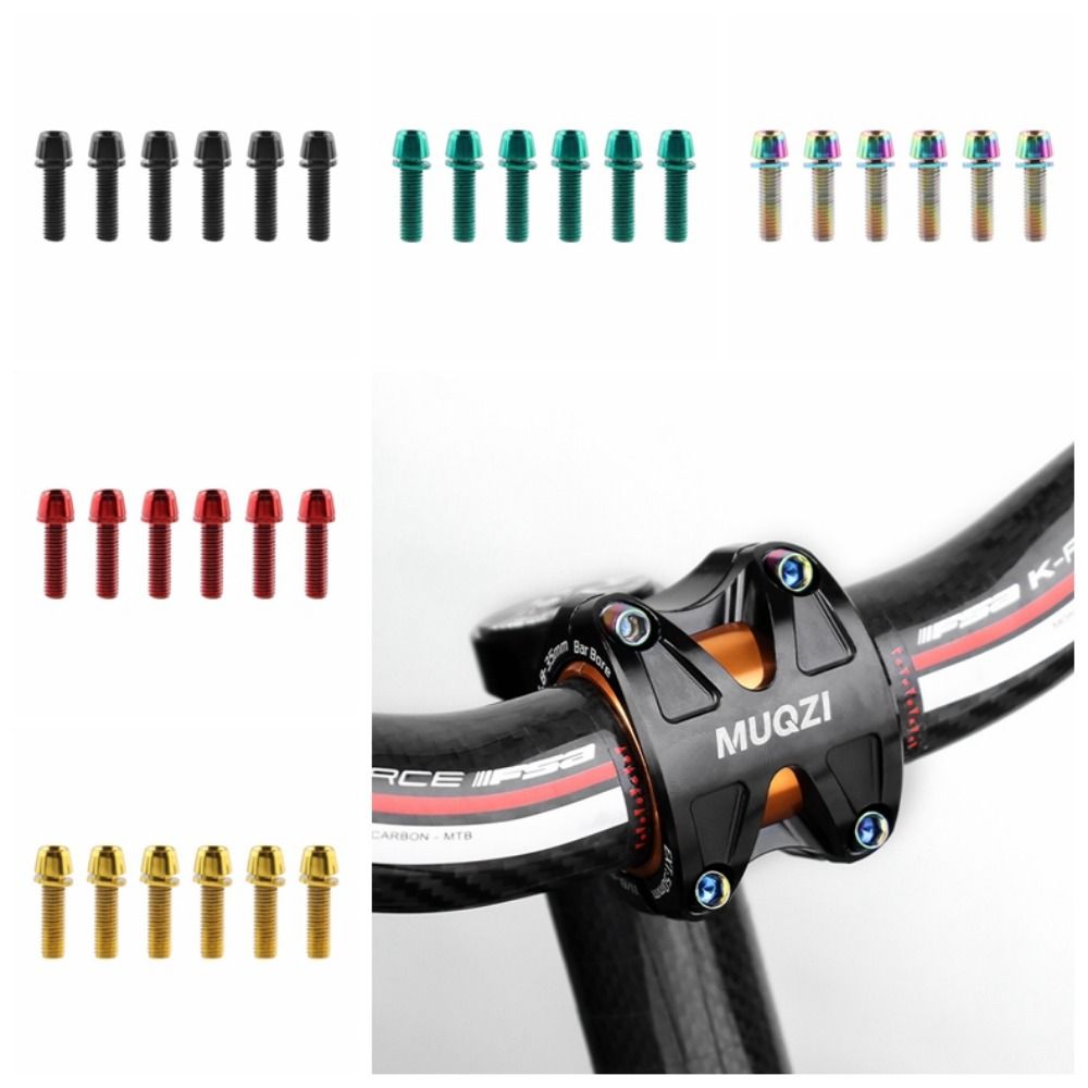 6pcs/set Titanium-plated Bicyc - Handlebar Riser Stem recension och pris